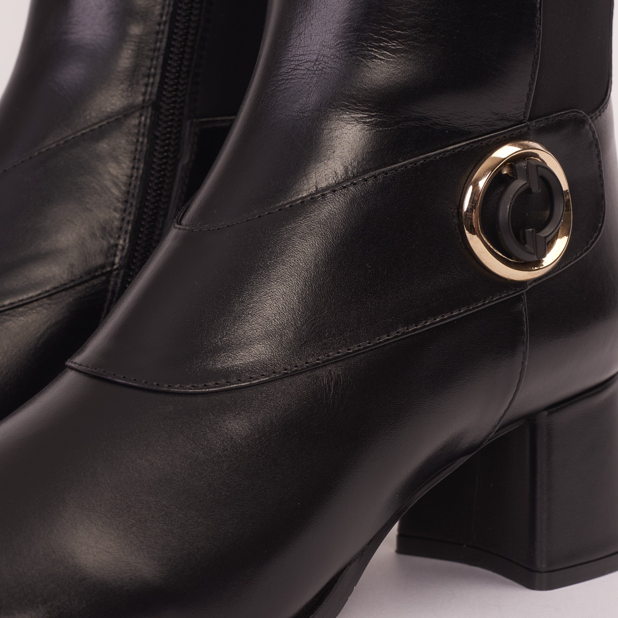 The Windsor Black Leather Knee High Boot On Sale
