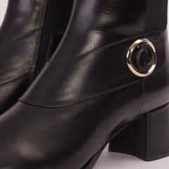 The Windsor Black Leather Knee High Boot On Sale