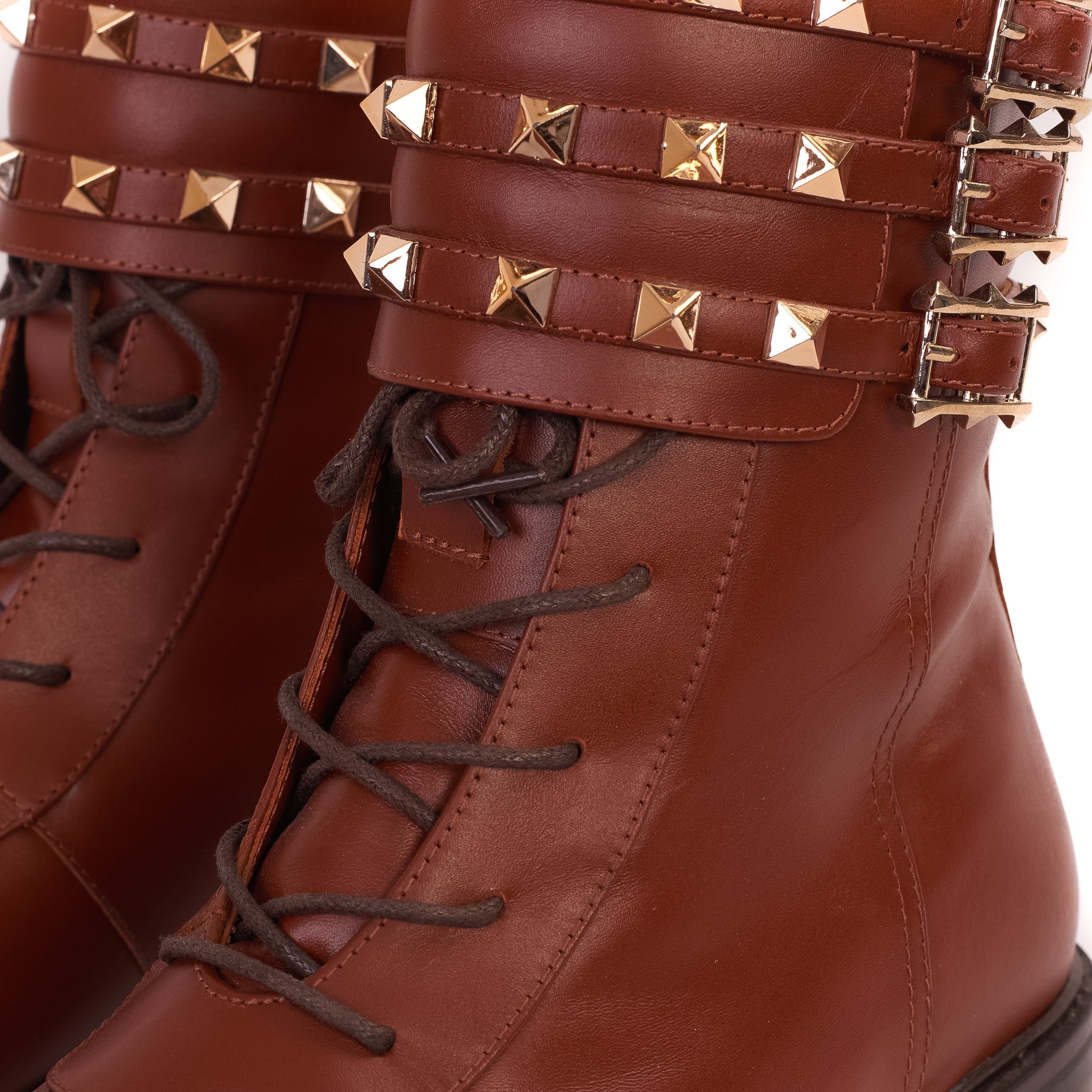 The Doncaster Brown Leather Lace-Up Mid Calf Boot With a Side Zipper Fine Craftsmanship