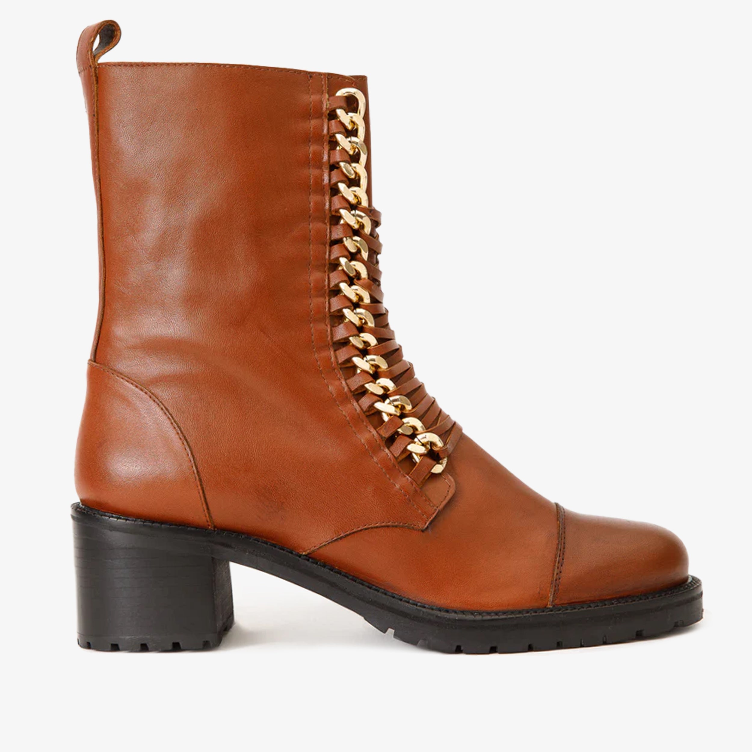 The Tuna Tan Leather Mid Calf  Boot Exclusive Style