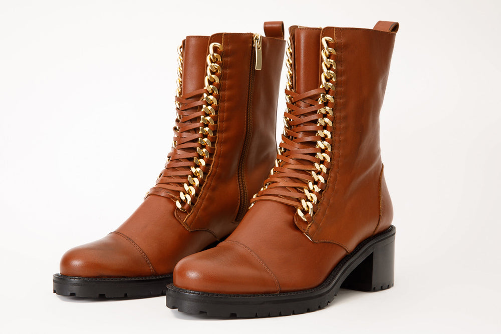 The Tuna Tan Leather Mid Calf  Boot Exclusive Style