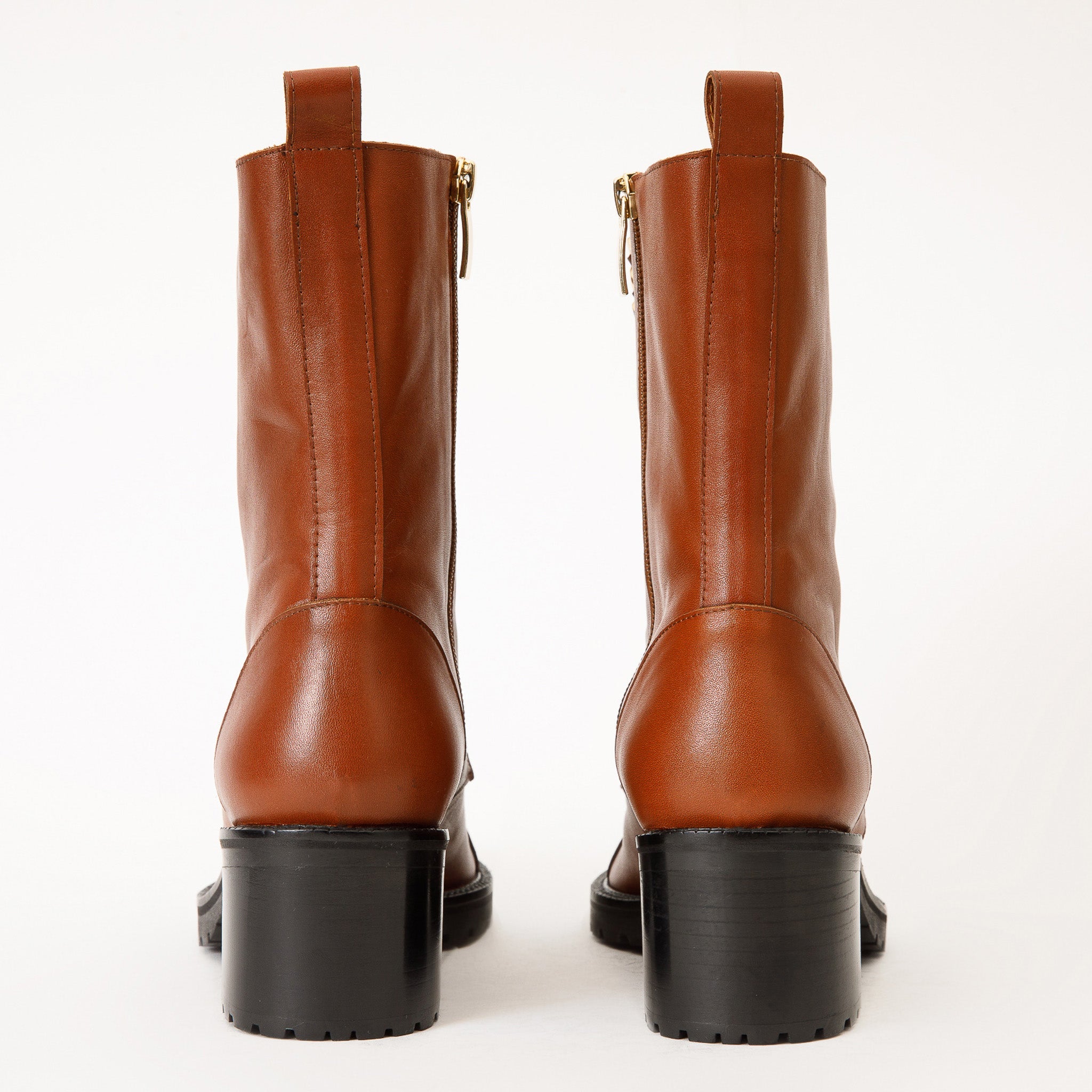 The Tuna Tan Leather Mid Calf  Boot Exclusive Style
