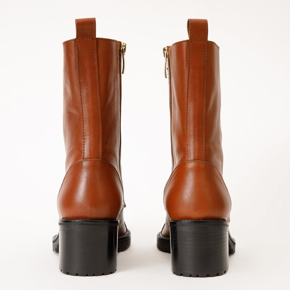 The Tuna Tan Leather Mid Calf  Boot Exclusive Style