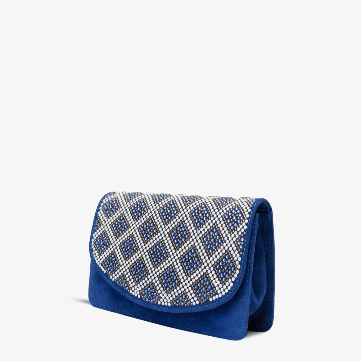 The Nampula Sax Blue Glitter Leather Handbag Exclusive Style