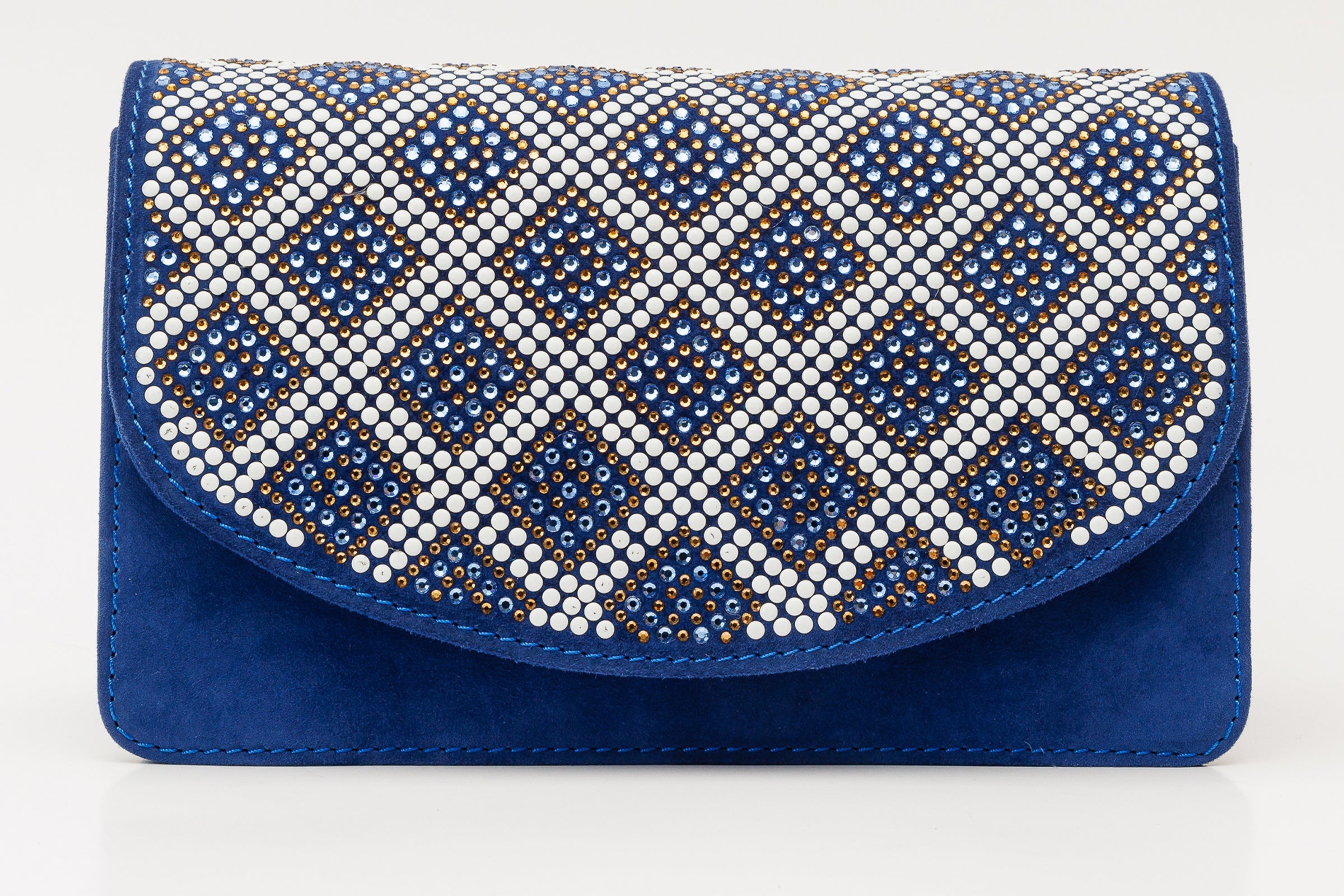 The Nampula Sax Blue Glitter Leather Handbag Exclusive Style