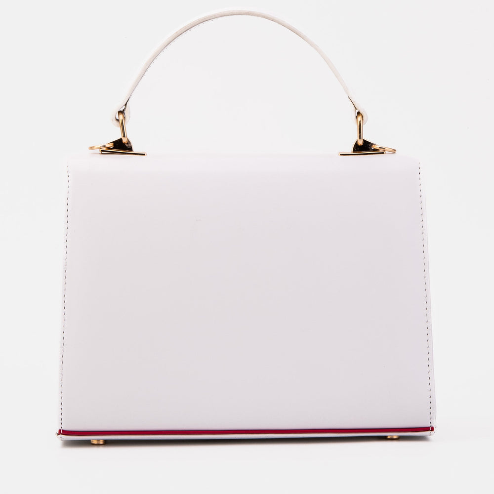 The Ege White Leather Handbag All New