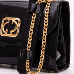 The Rosalinda Black Leather Handbag Universal Fit