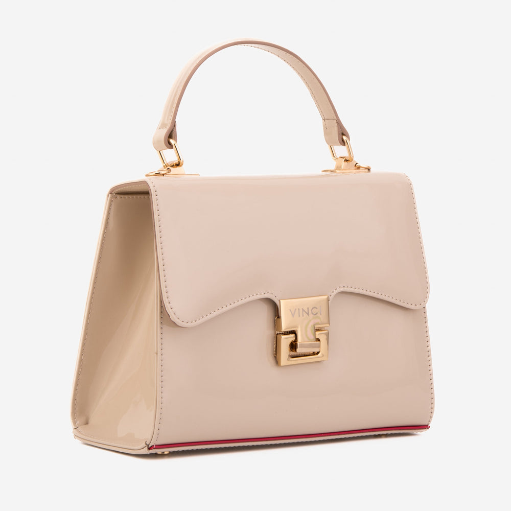 The Ege Beige Leather Handbag Fine Craftsmanship