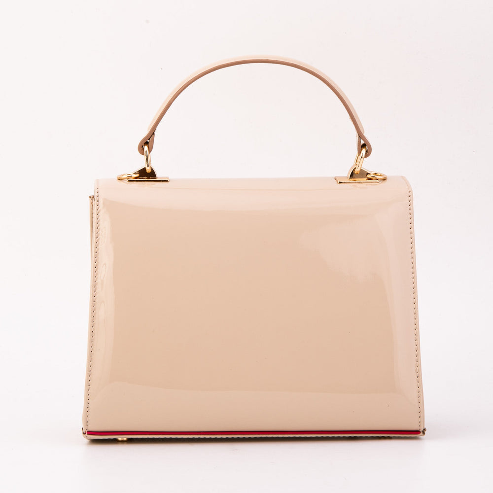The Ege Beige Leather Handbag Fine Craftsmanship