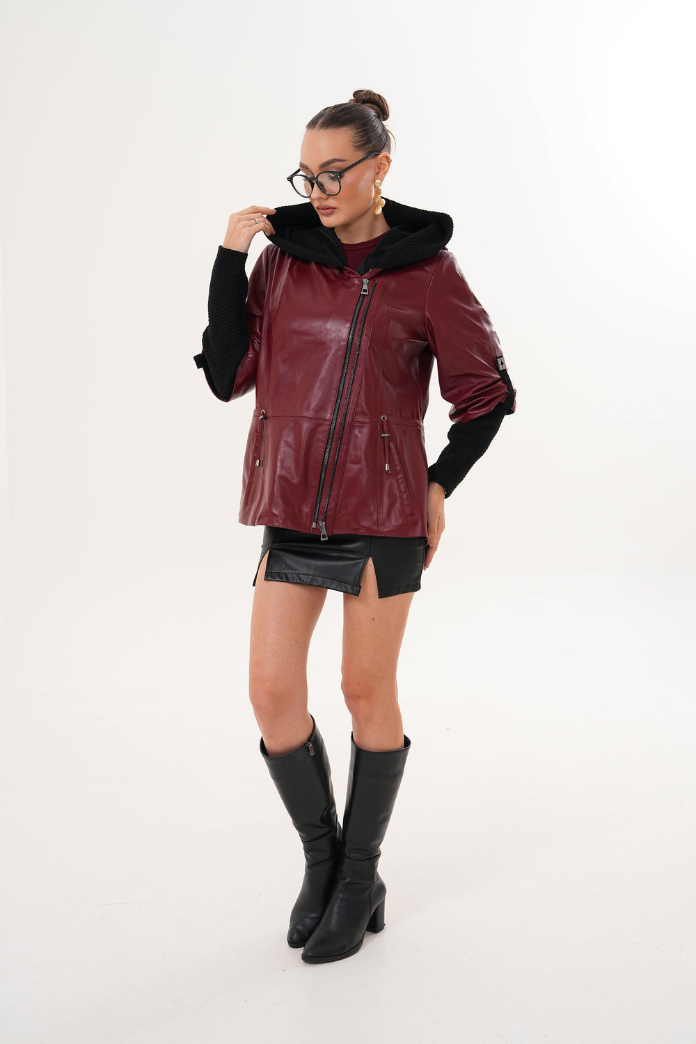 The Hudson Burgundy Leather Jacket Fine Craftsmanship