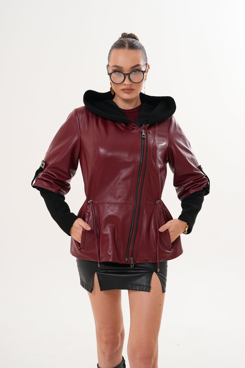 The Hudson Burgundy Leather Jacket Fine Craftsmanship