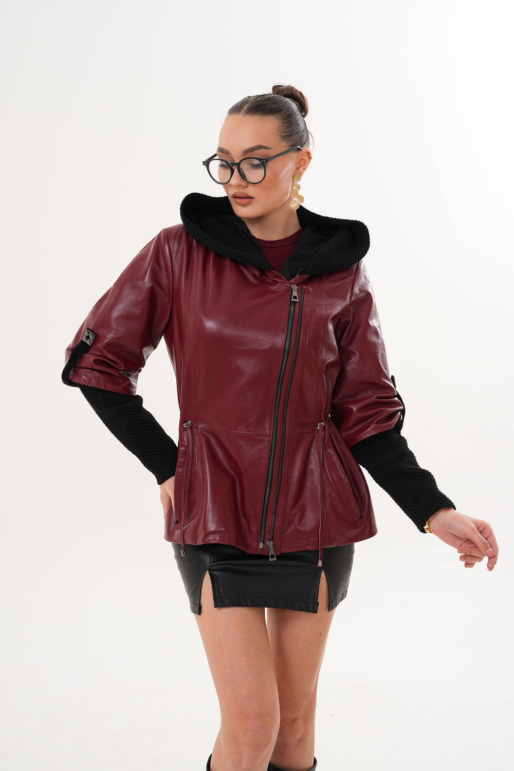 The Hudson Burgundy Leather Jacket Fine Craftsmanship