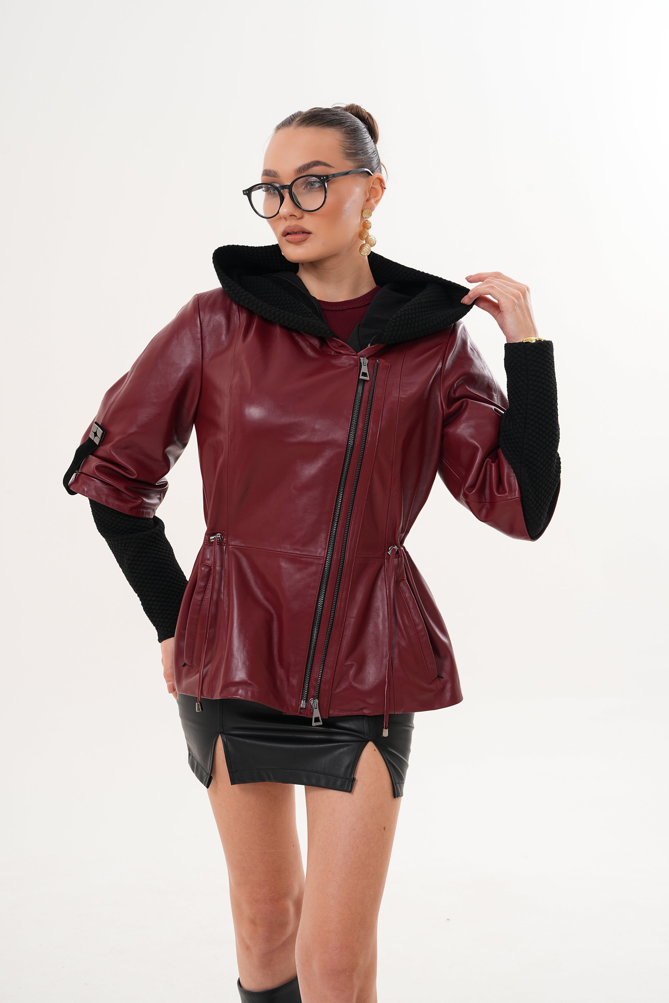 The Hudson Burgundy Leather Jacket Fine Craftsmanship