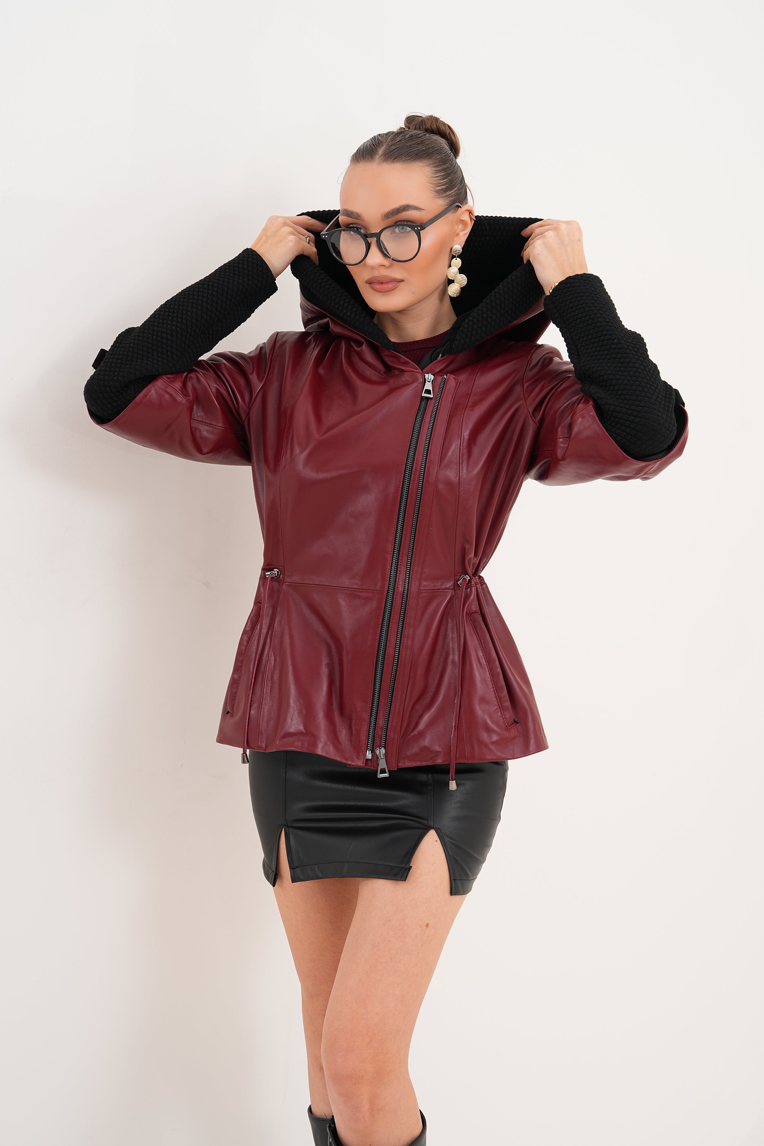 The Hudson Burgundy Leather Jacket Fine Craftsmanship
