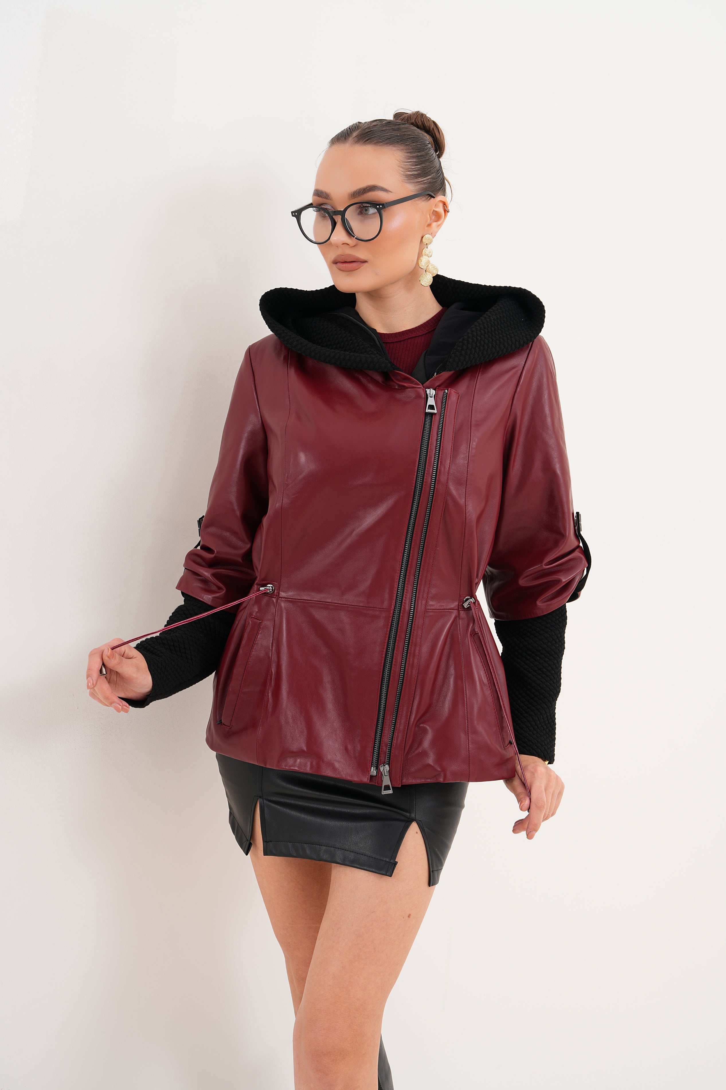 The Hudson Burgundy Leather Jacket Fine Craftsmanship