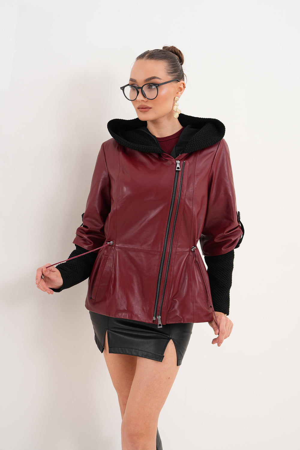 The Hudson Burgundy Leather Jacket Fine Craftsmanship