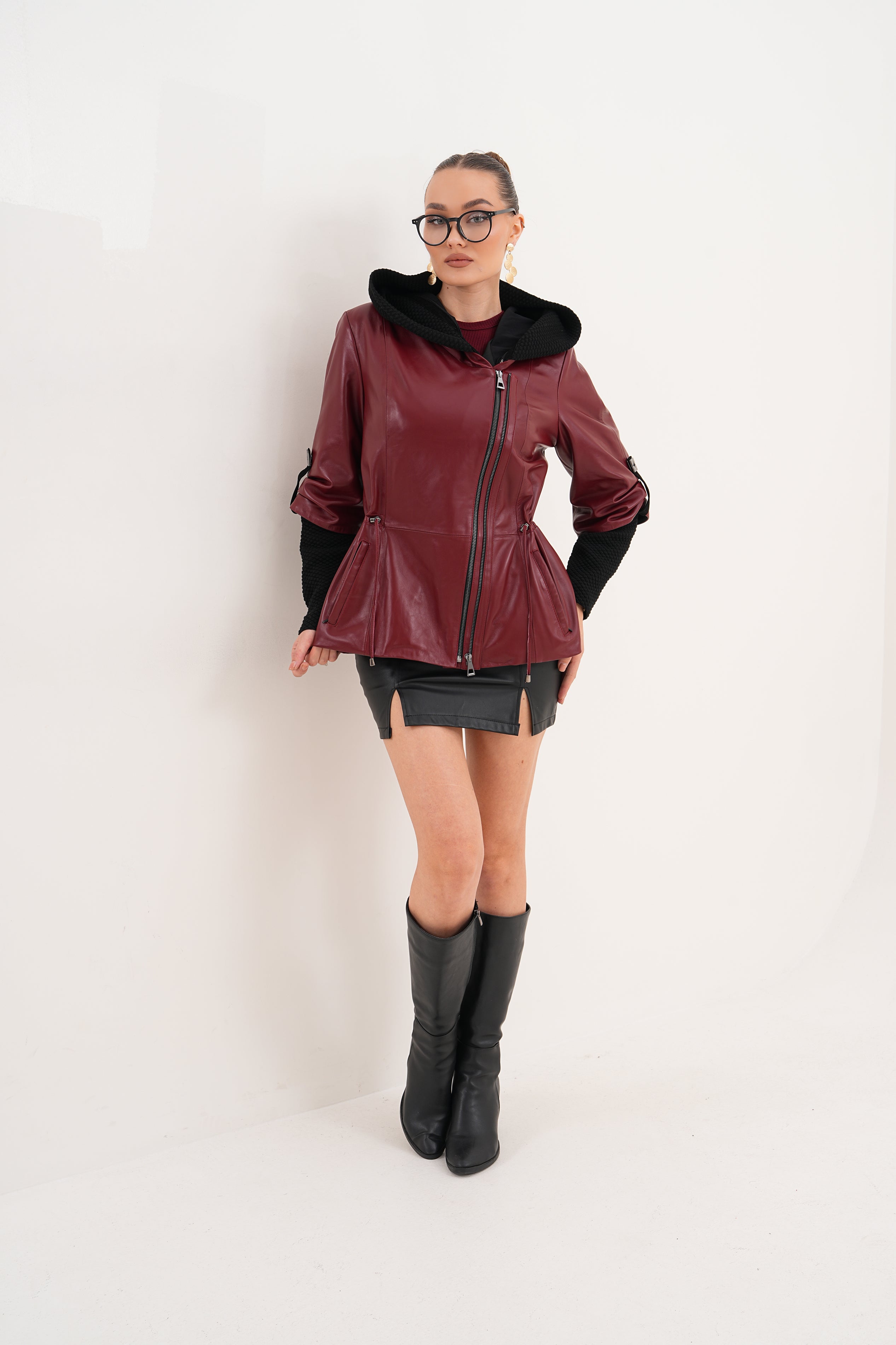 The Hudson Burgundy Leather Jacket Fine Craftsmanship