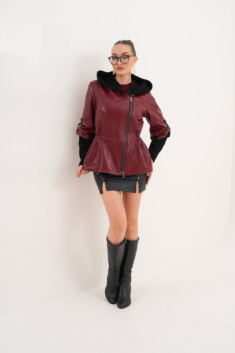 The Hudson Burgundy Leather Jacket Fine Craftsmanship