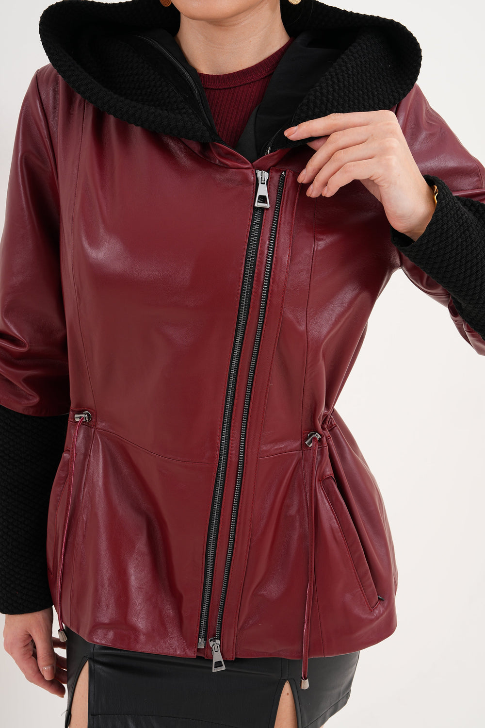 The Hudson Burgundy Leather Jacket Fine Craftsmanship