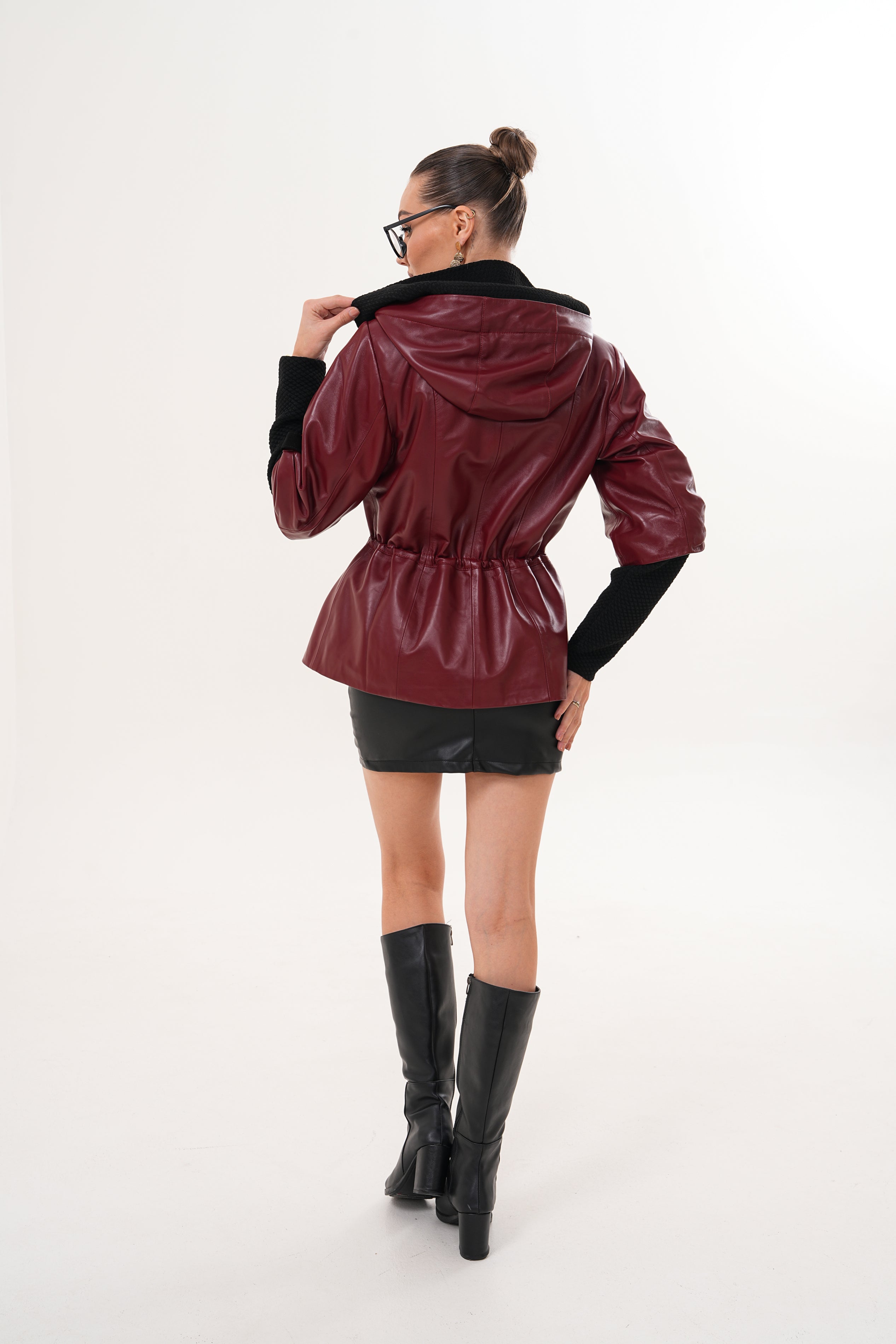 The Hudson Burgundy Leather Jacket Fine Craftsmanship