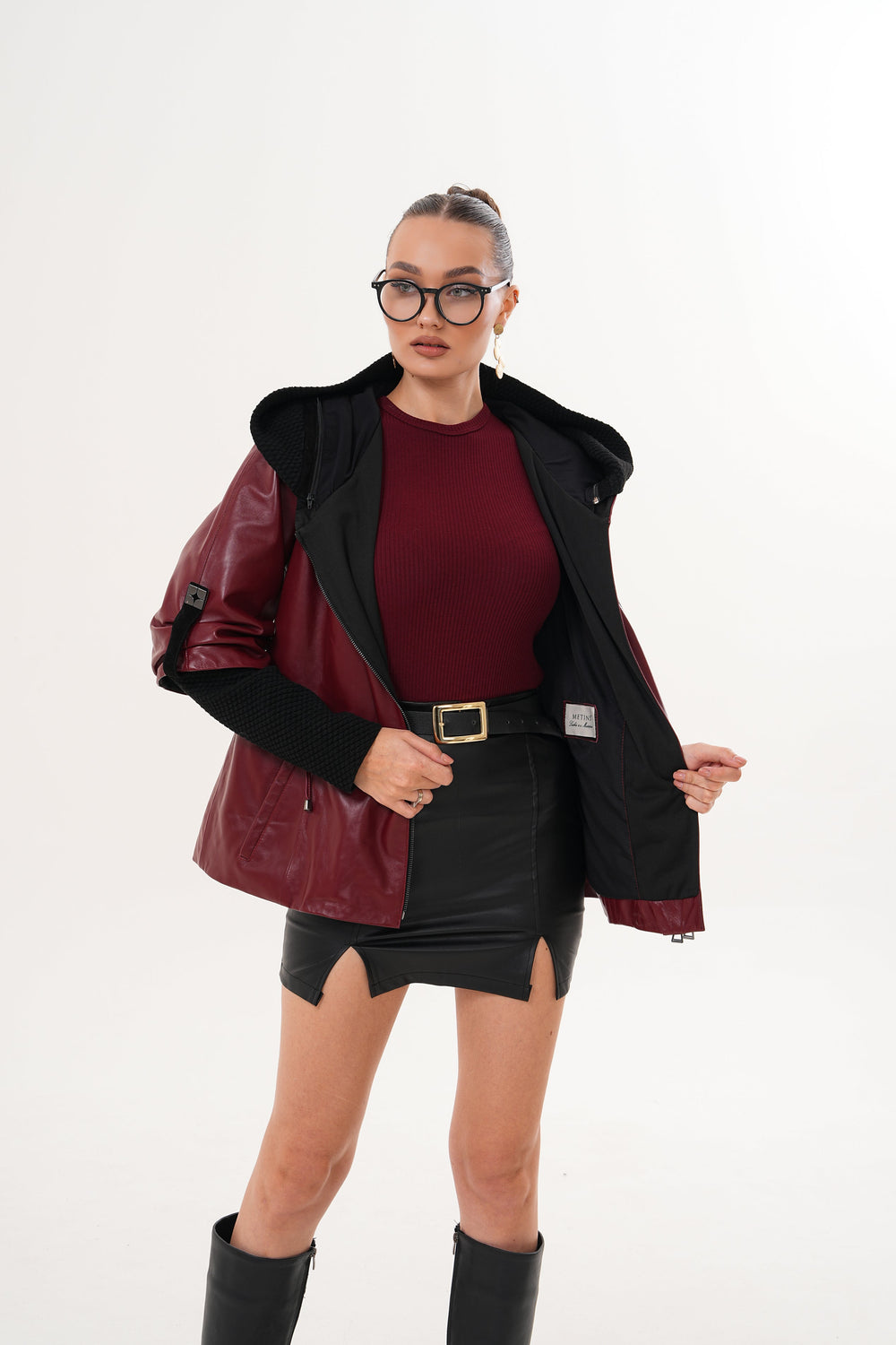 The Hudson Burgundy Leather Jacket Fine Craftsmanship