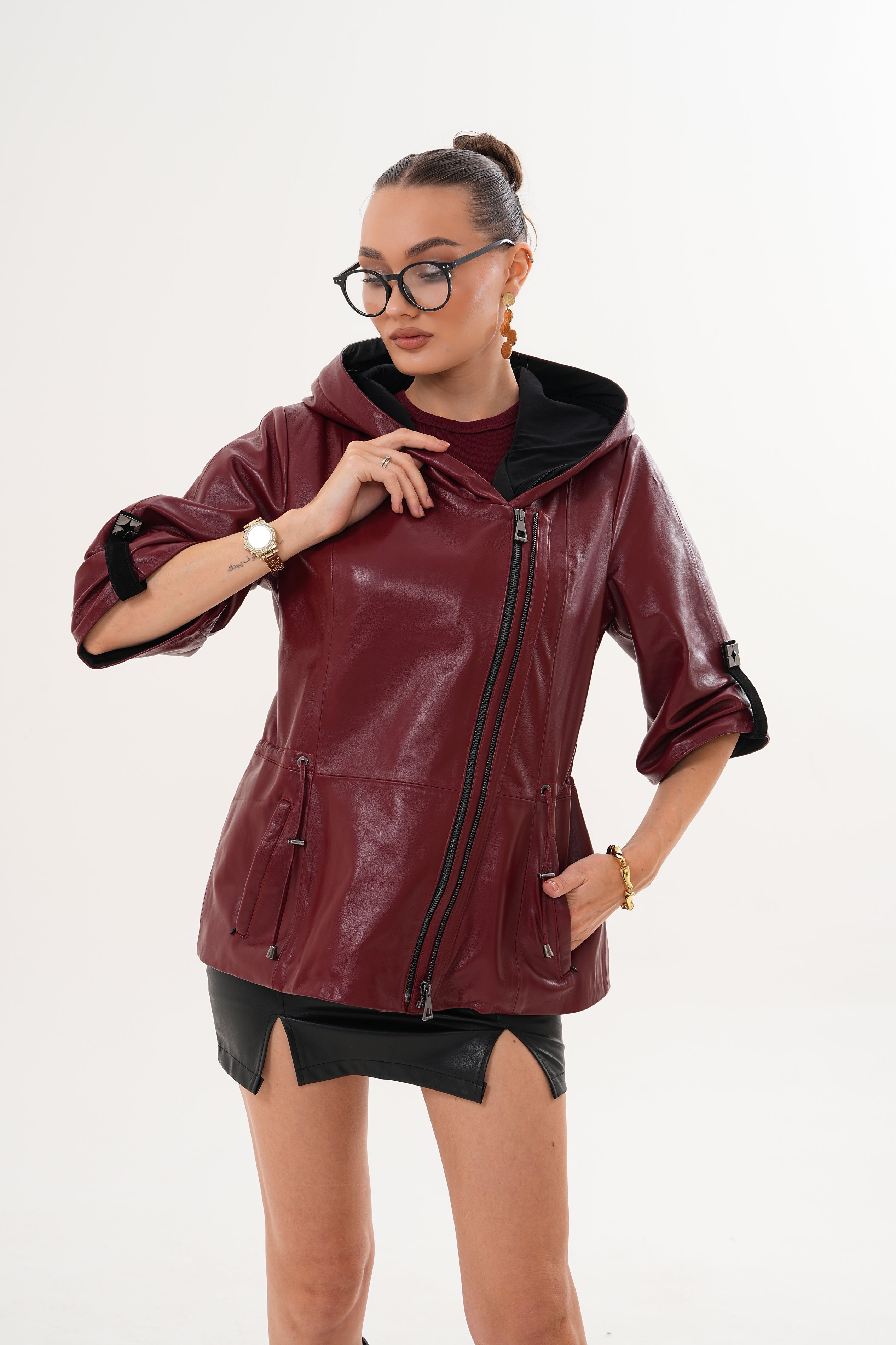 The Hudson Burgundy Leather Jacket Fine Craftsmanship
