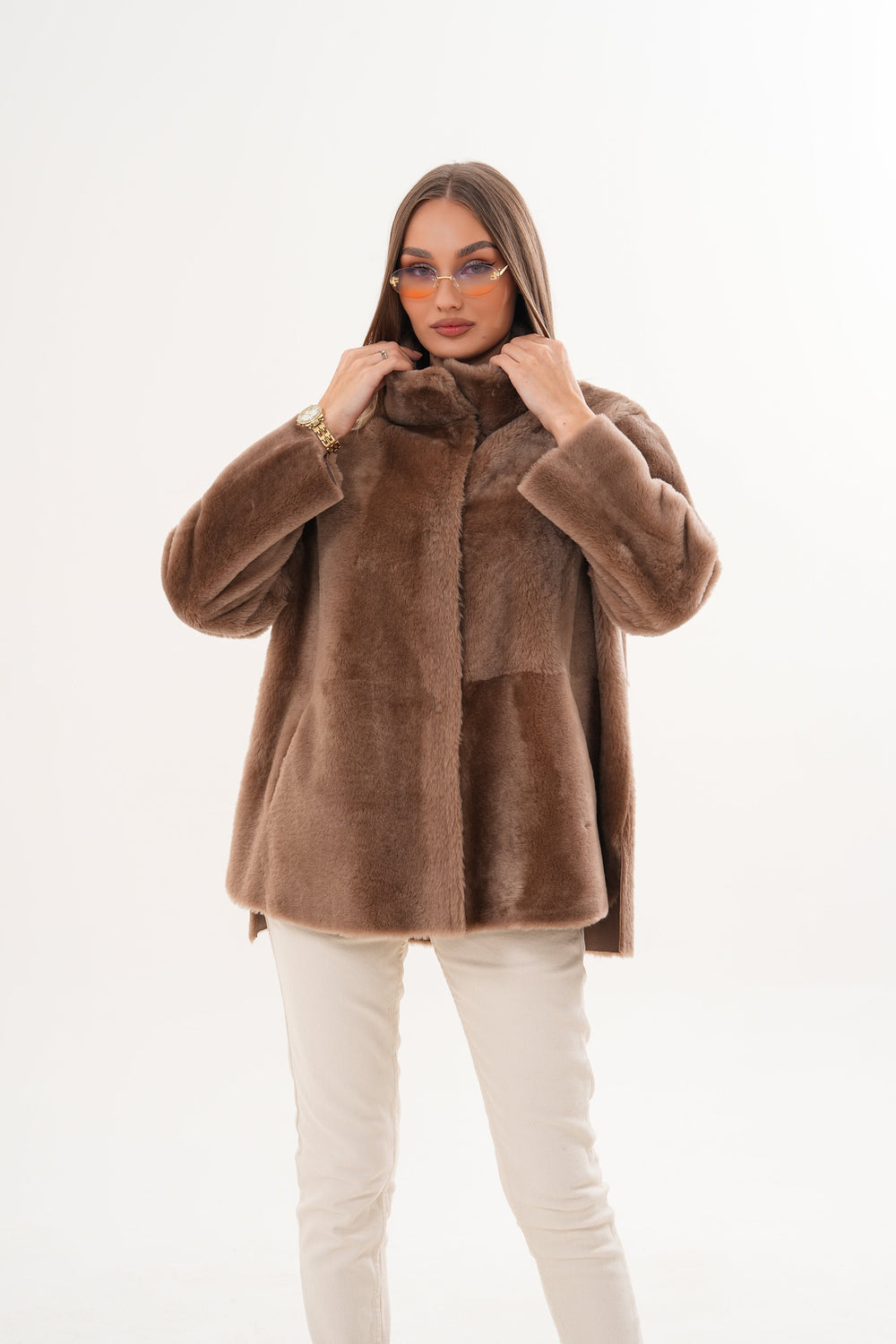 The Belluna Camel Reversible Shearling Jacket All New