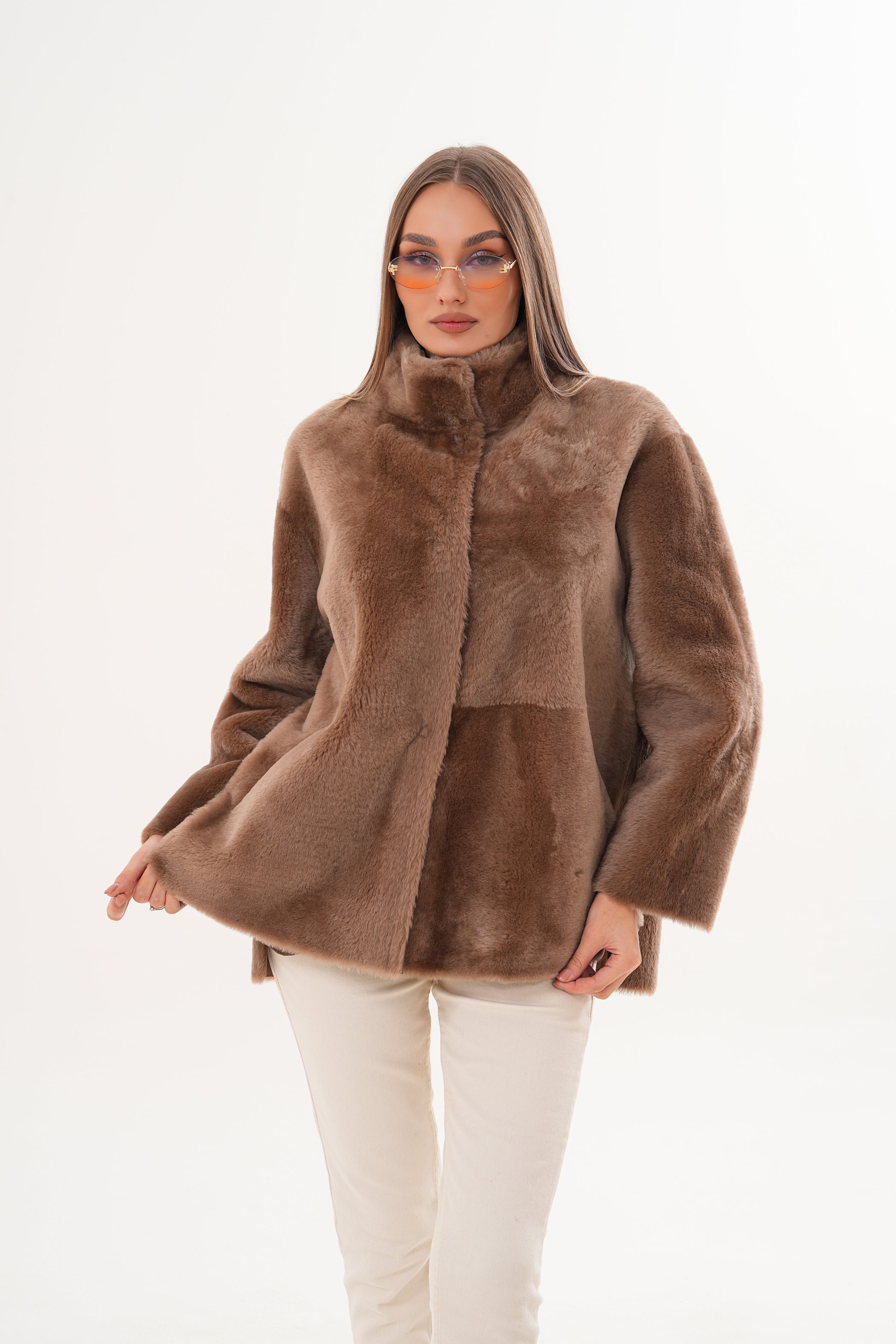 The Belluna Camel Reversible Shearling Jacket All New