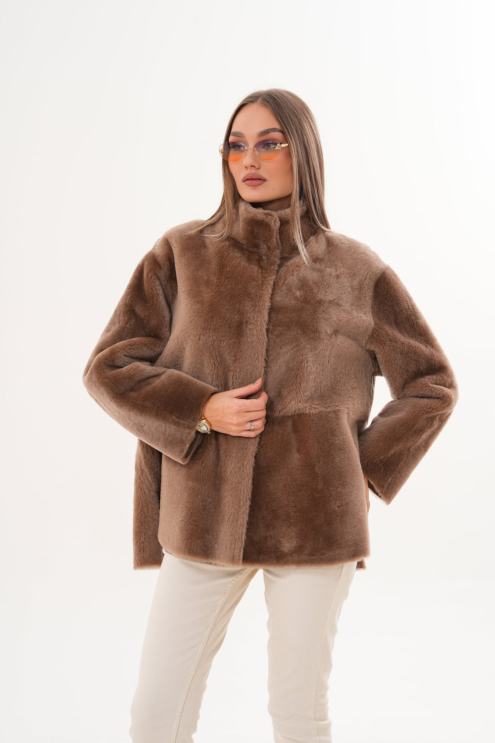 The Belluna Camel Reversible Shearling Jacket All New