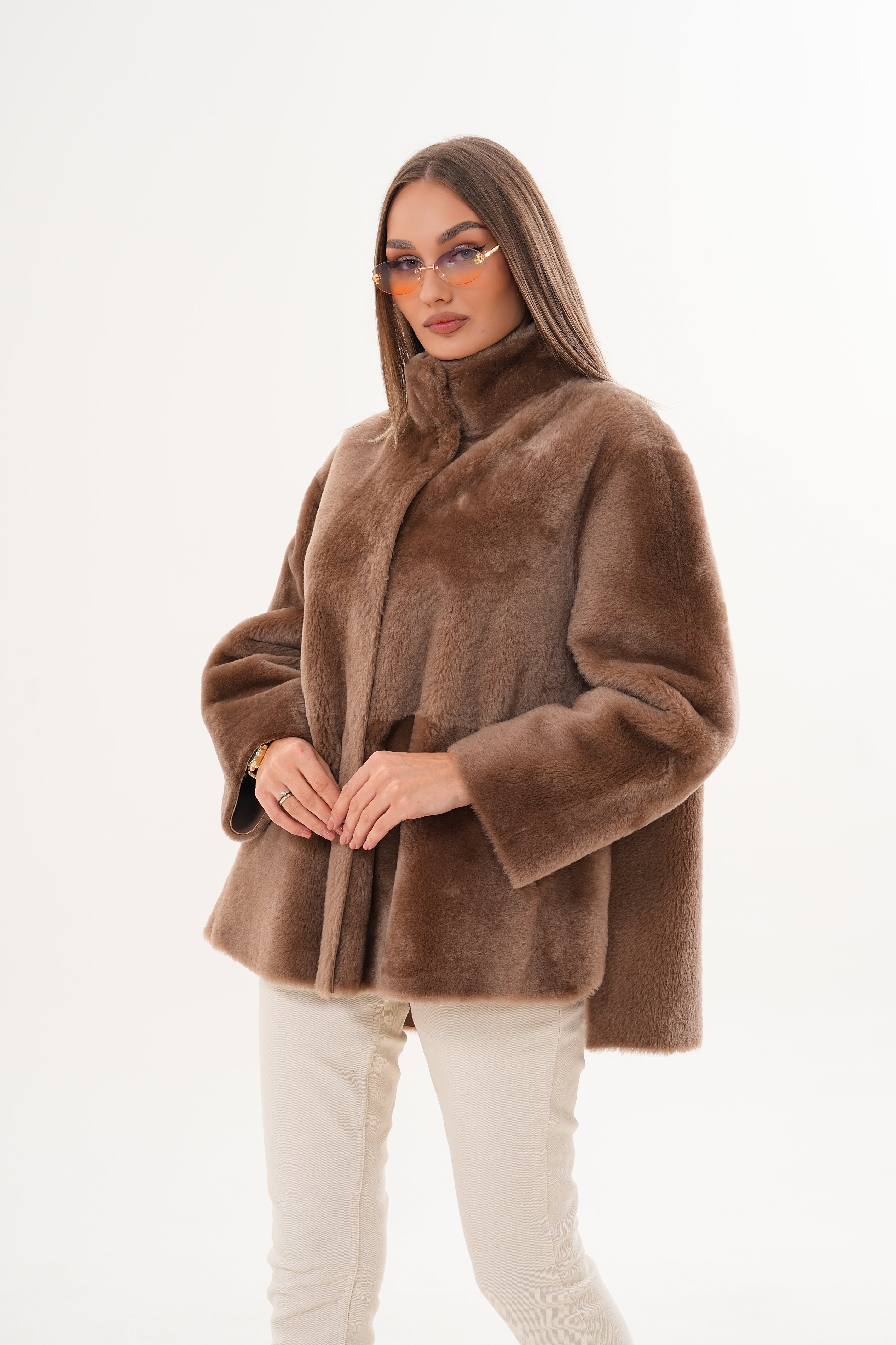 The Belluna Camel Reversible Shearling Jacket All New