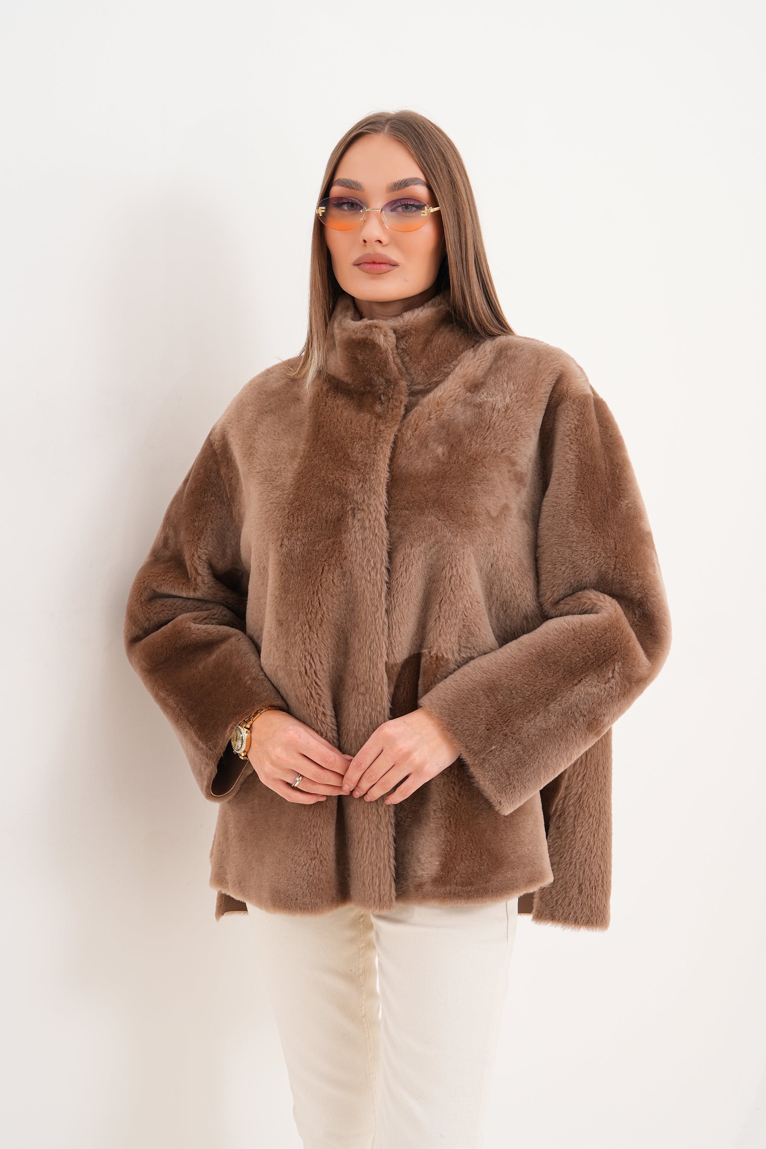 The Belluna Camel Reversible Shearling Jacket All New