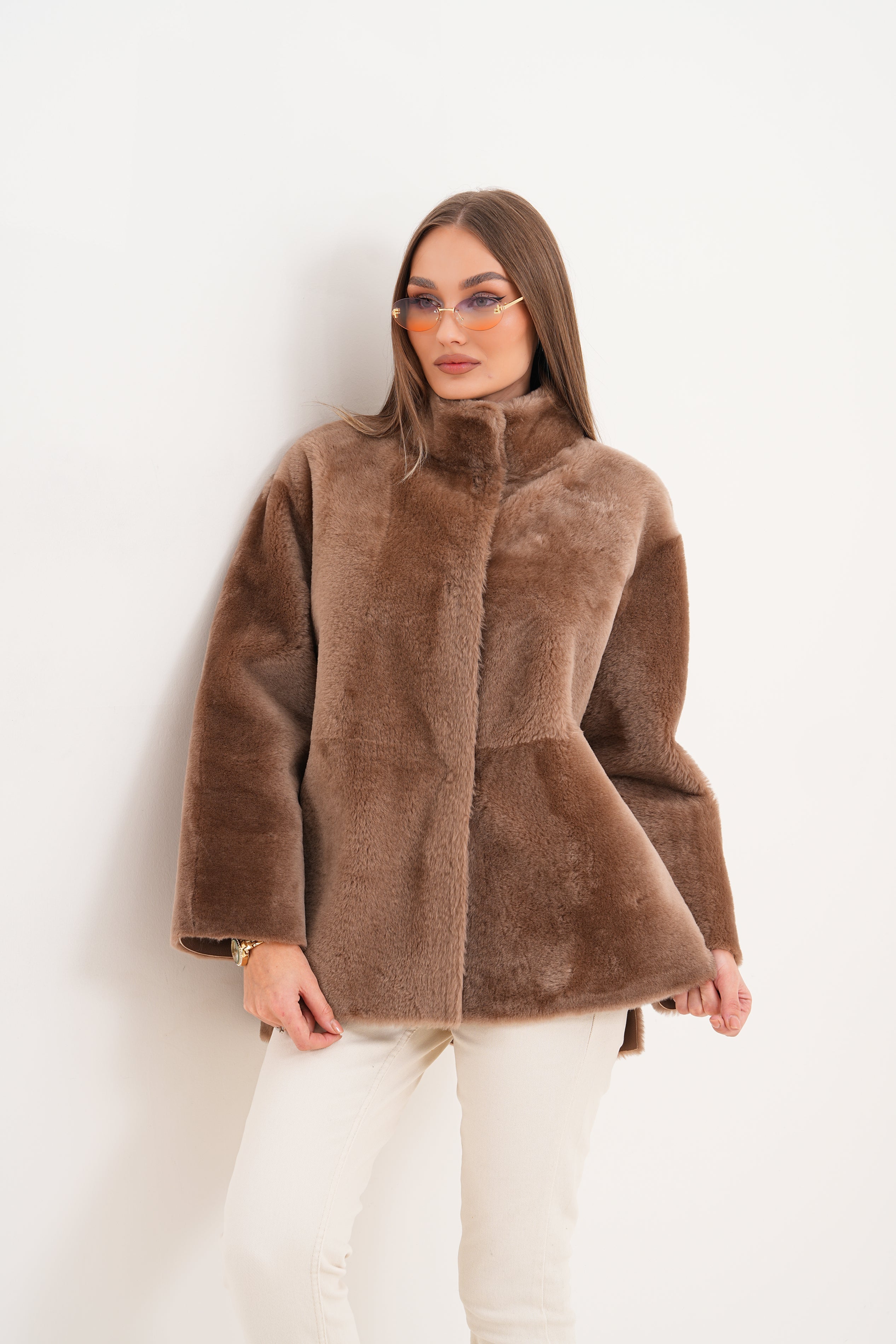 The Belluna Camel Reversible Shearling Jacket All New