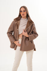 The Belluna Camel Reversible Shearling Jacket All New