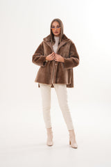 The Belluna Camel Reversible Shearling Jacket All New