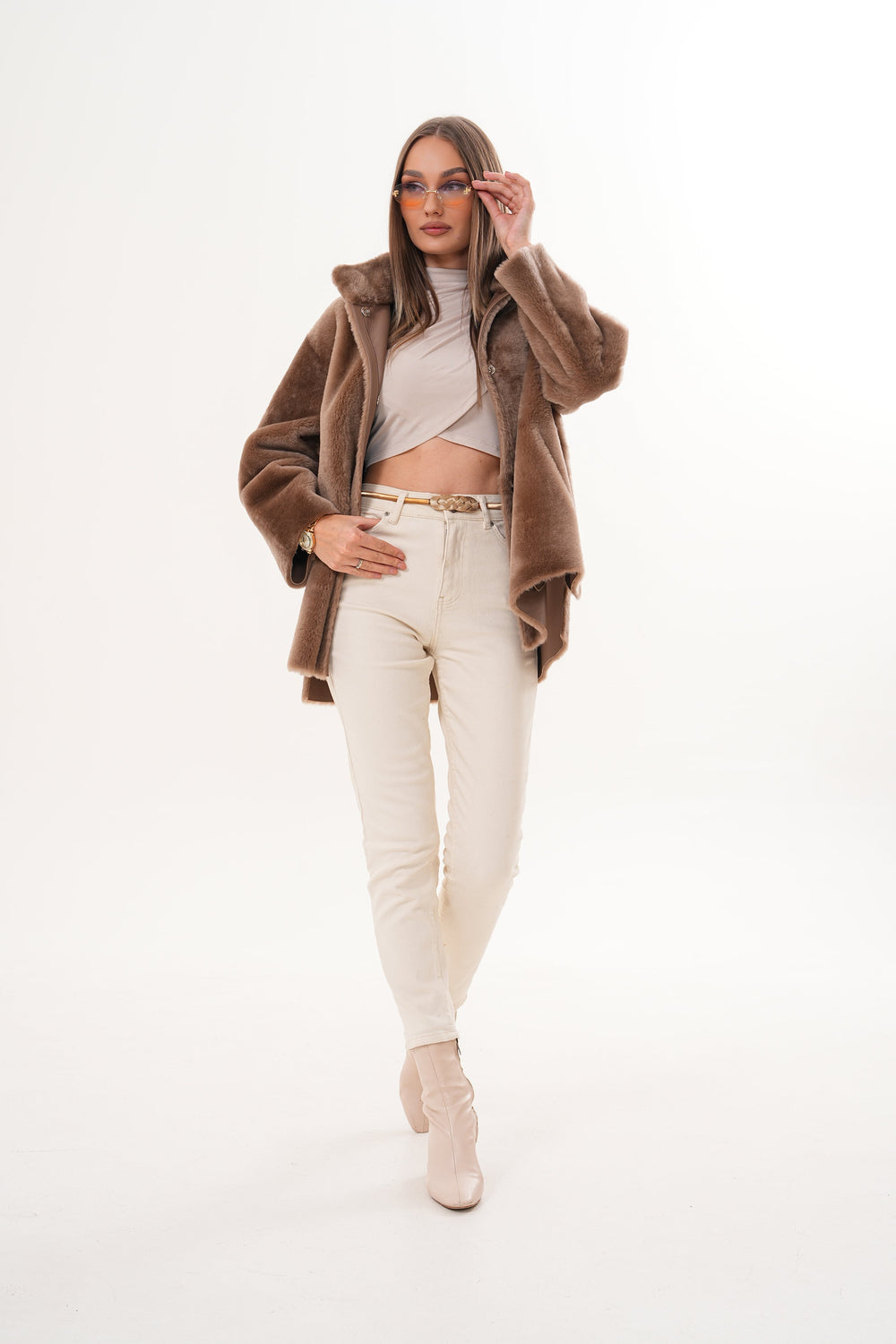 The Belluna Camel Reversible Shearling Jacket All New