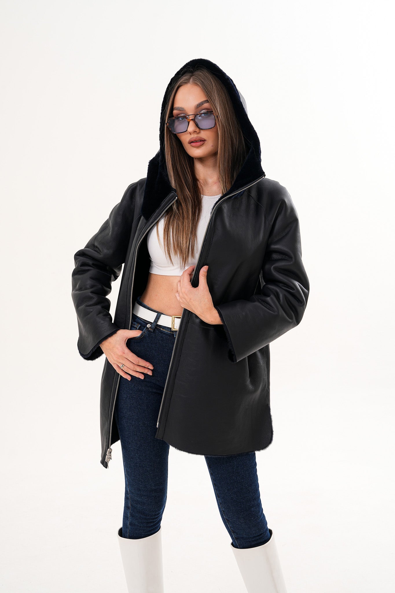 The Portofino Black Reversible Shearling Jacket Fine Craftsmanship