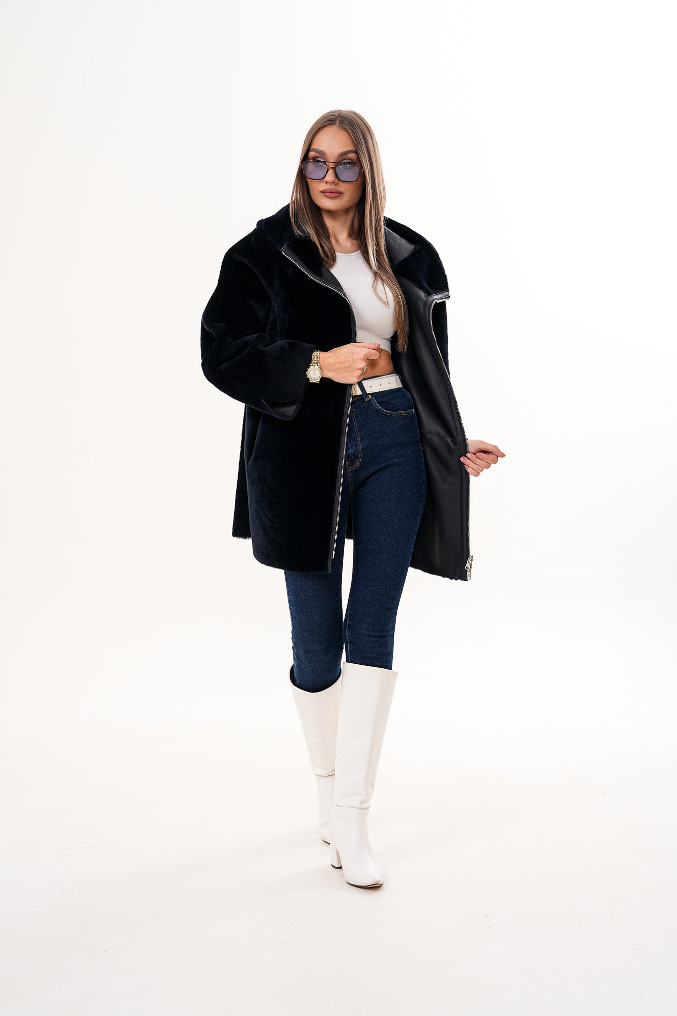 The Portofino Black Reversible Shearling Jacket Fine Craftsmanship