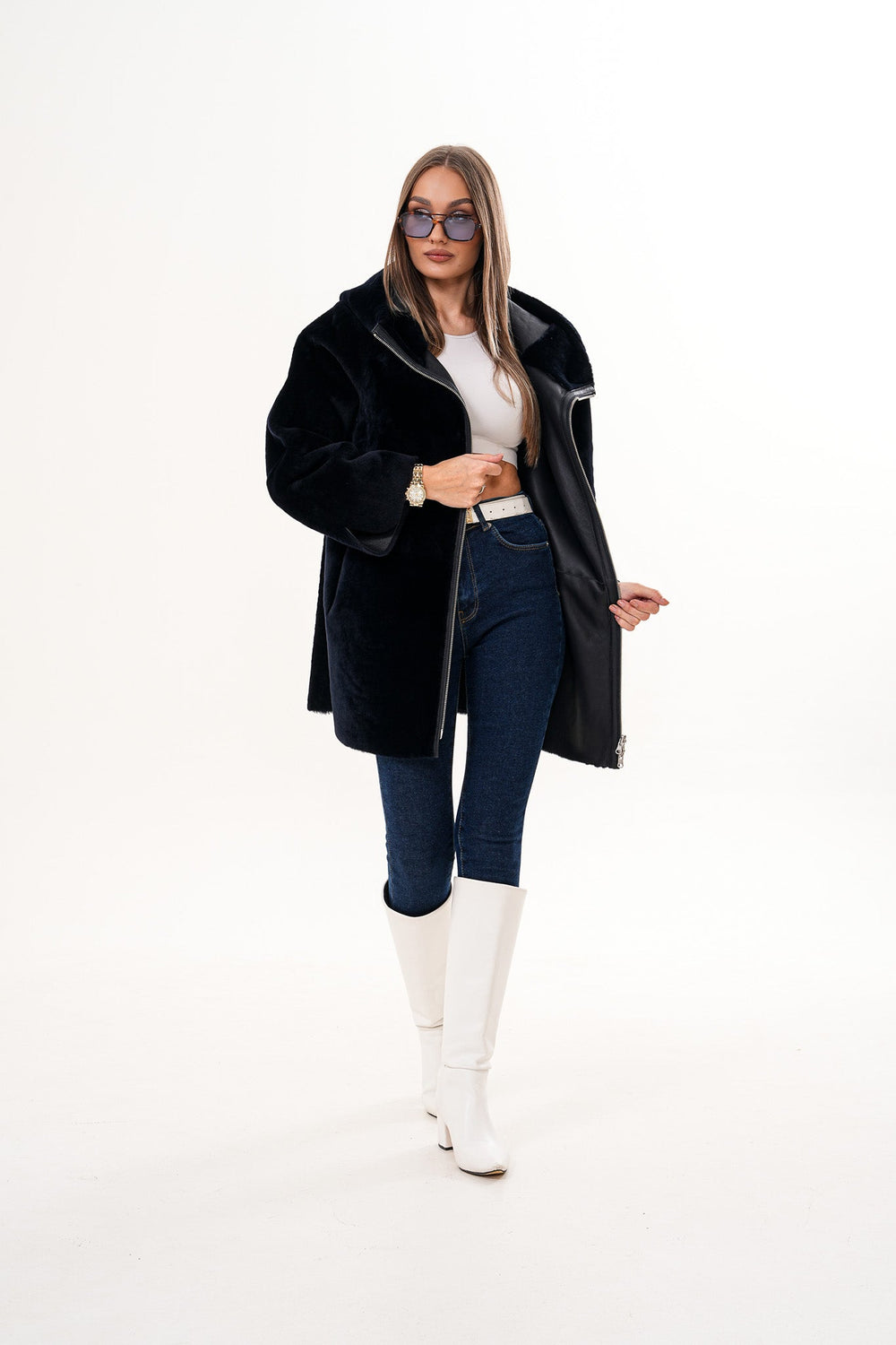 The Portofino Black Reversible Shearling Jacket Fine Craftsmanship