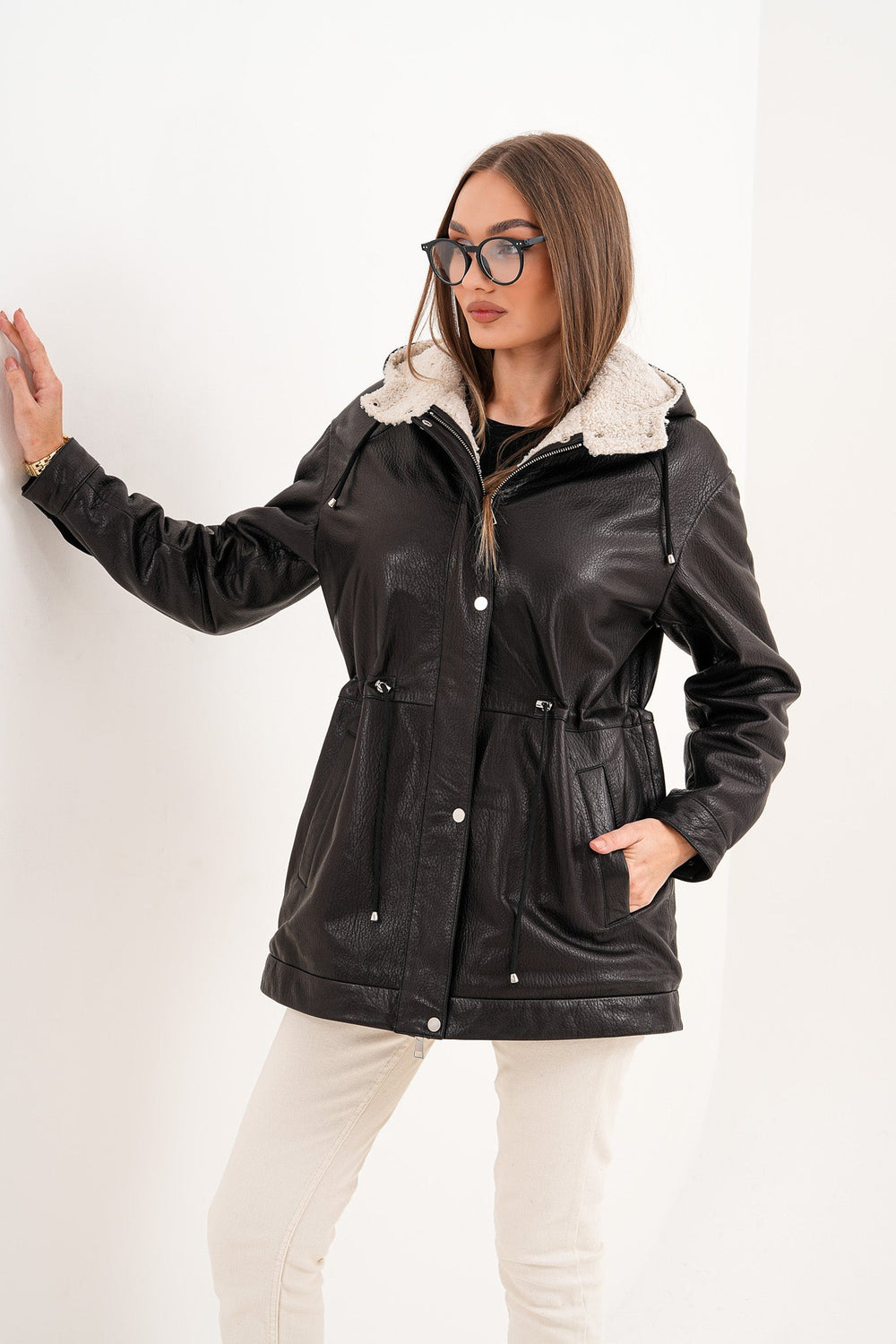 The Capri Black Hooded Leather Jacket Exclusive Style