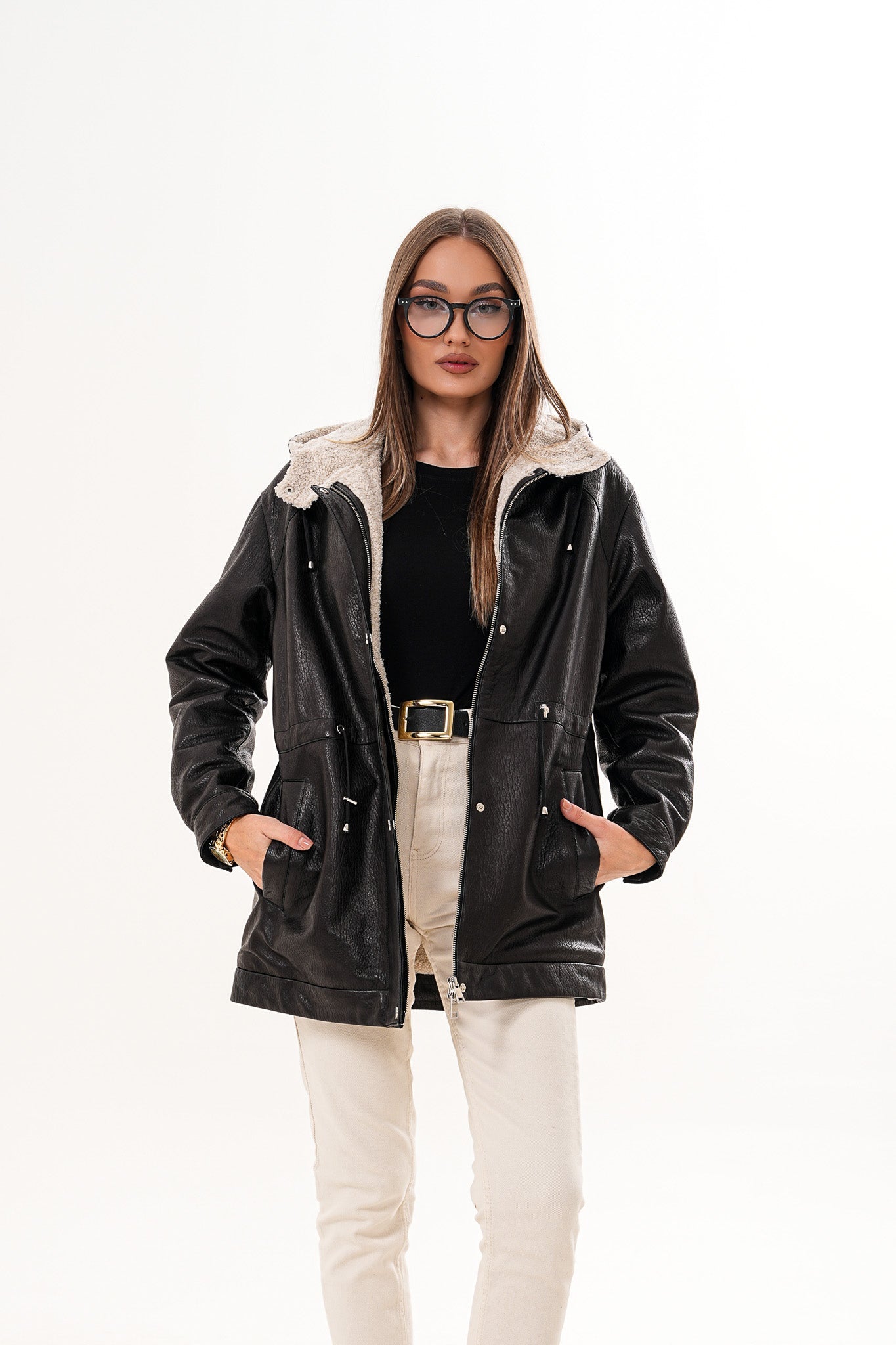 The Capri Black Hooded Leather Jacket Exclusive Style
