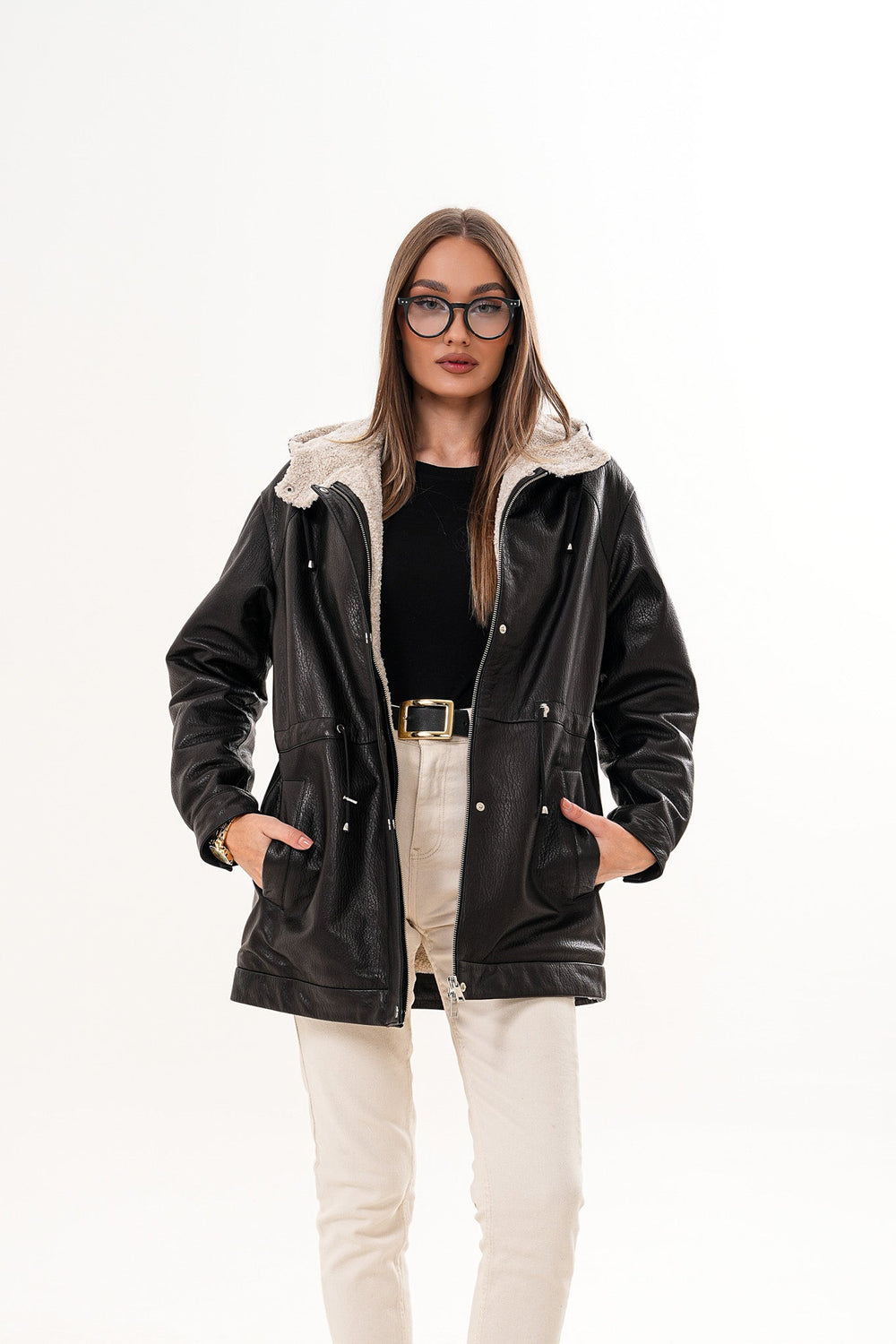 The Capri Black Hooded Leather Jacket Exclusive Style