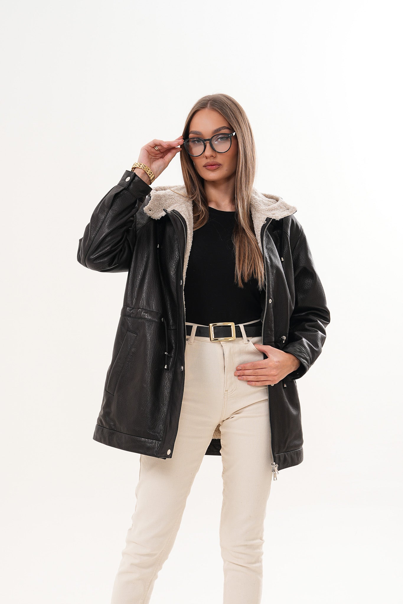The Capri Black Hooded Leather Jacket Exclusive Style