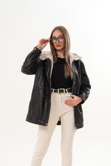 The Capri Black Hooded Leather Jacket Exclusive Style