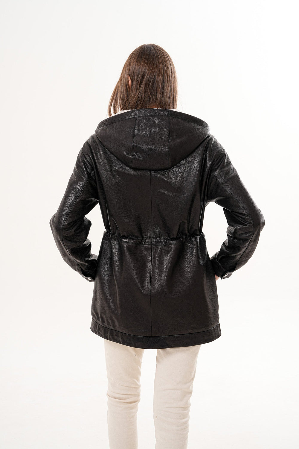 The Capri Black Hooded Leather Jacket Exclusive Style