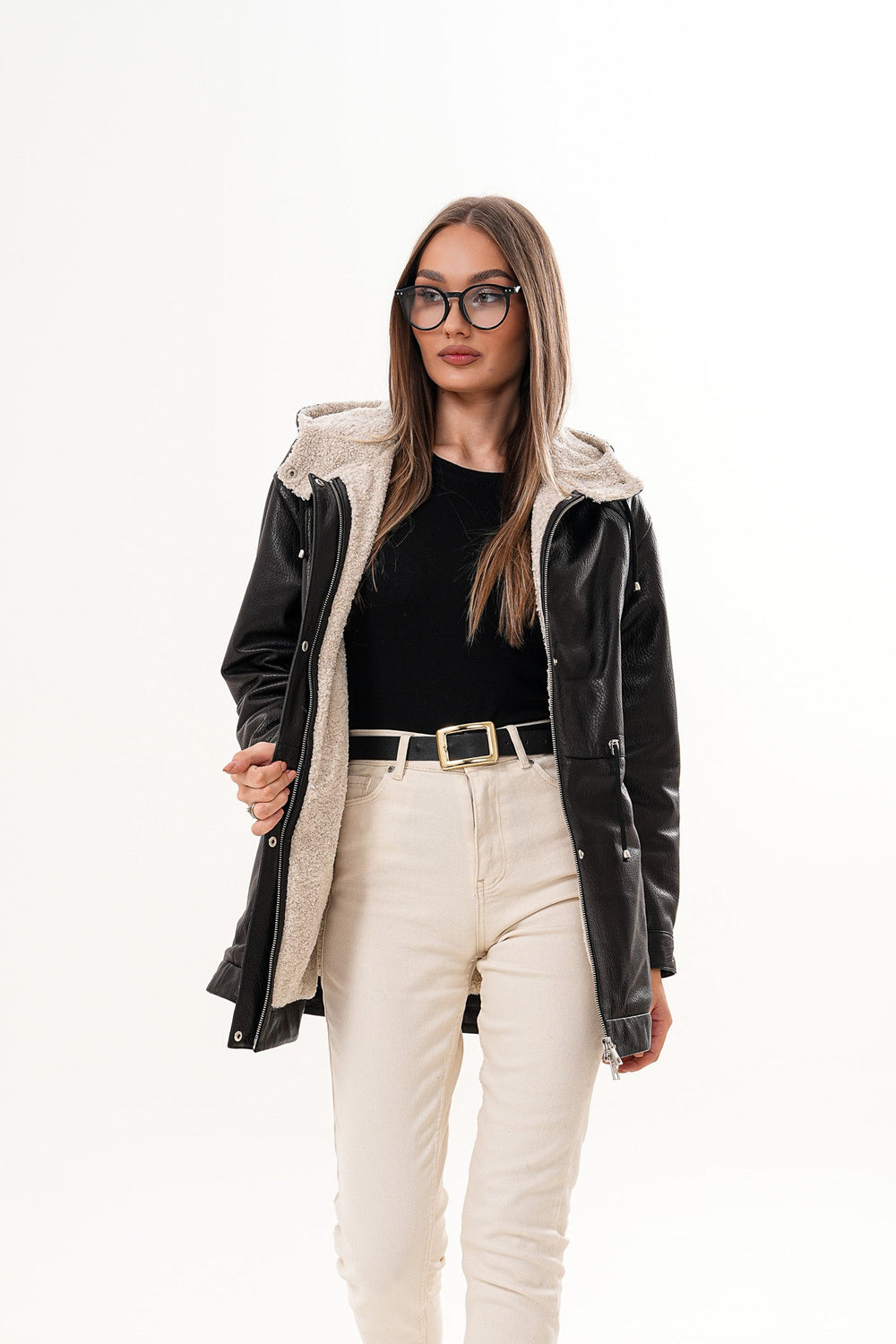 The Capri Black Hooded Leather Jacket Exclusive Style