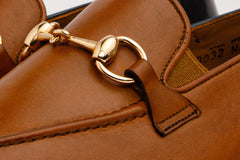 The Maratea Brown Leather shoe Bit Loafer Shoe Universal Fit