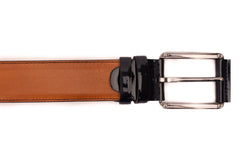 The Maratea Tan Navy Leather Belt Fine Craftsmanship