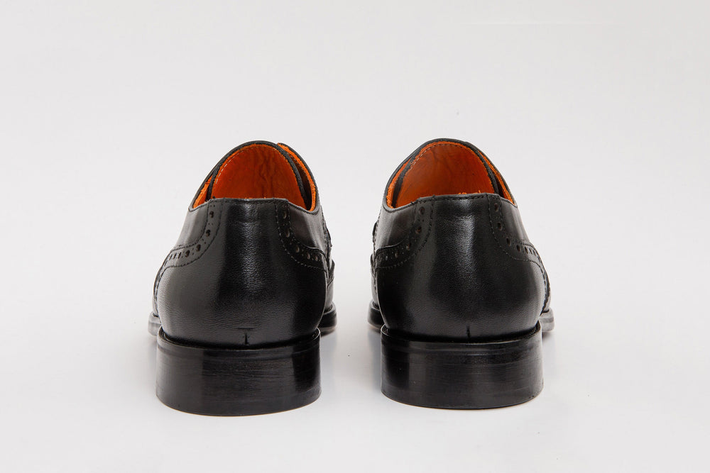 The Neiva Black White Wingtip Semi Brogue Derby Shoe Fine Craftsmanship
