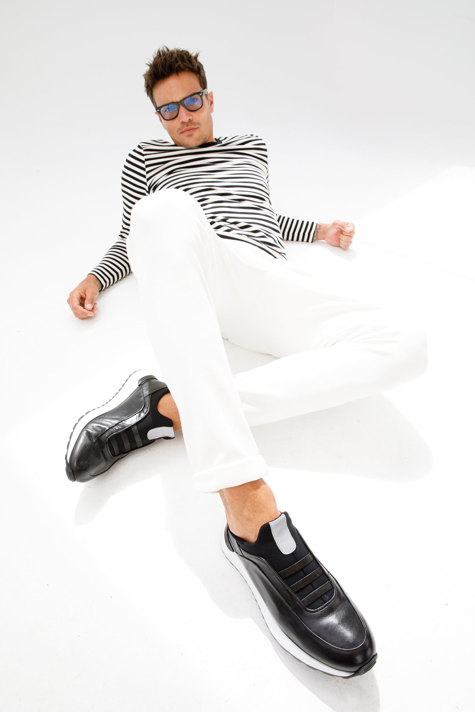 The Sonoma Black Leather Sneaker For Sale