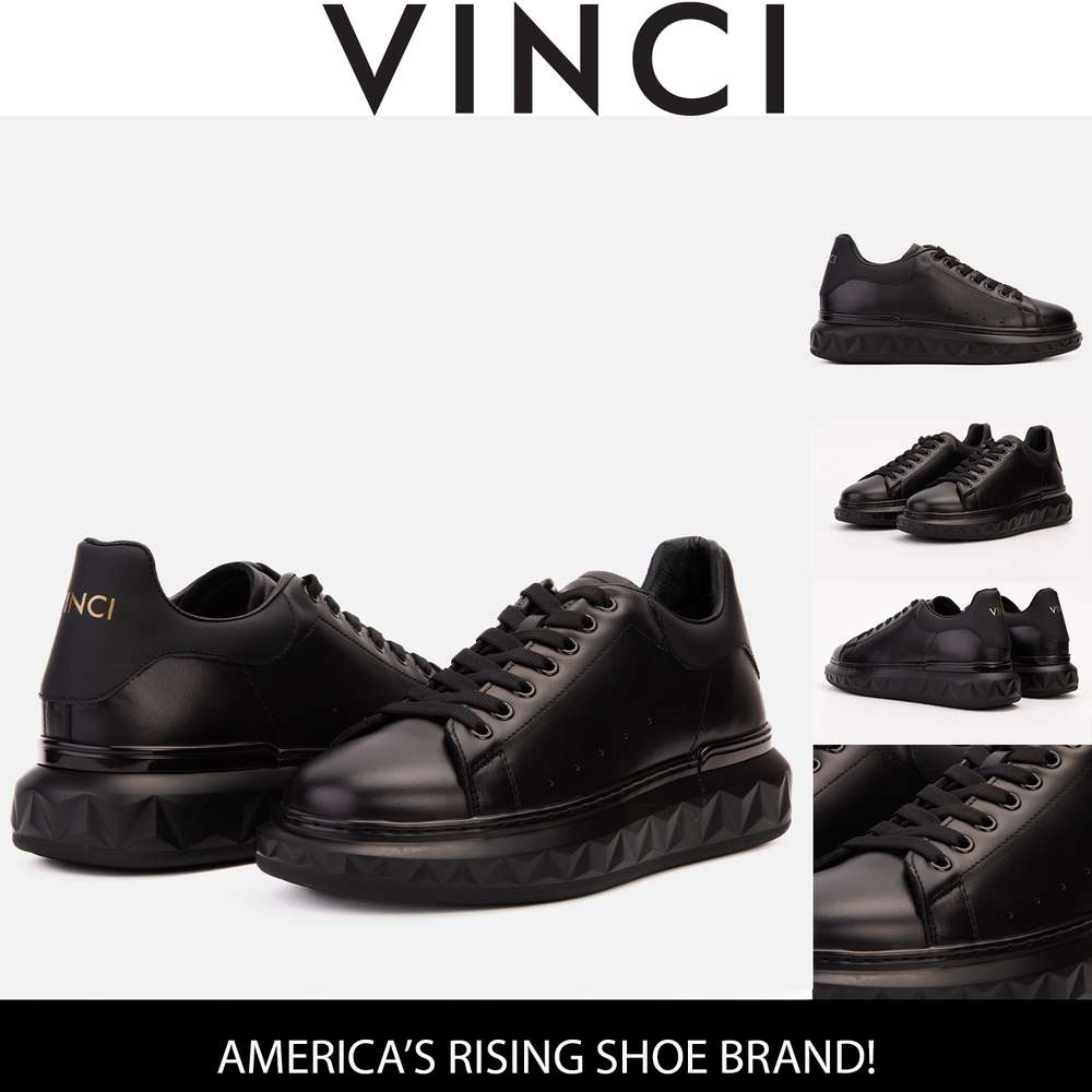 The Linq Black Leather Sneaker All New